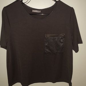 Zara Grey/Black Short Sleeve Shirt